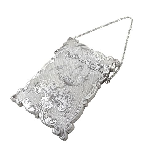 Antique Victorian Sterling Silver Calling Card Case 1859 - Nellie