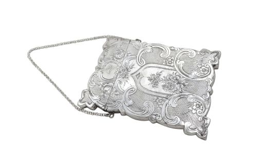 fig 1. Antique Victorian Sterling Silver Calling Card Case 1859 - Nellie