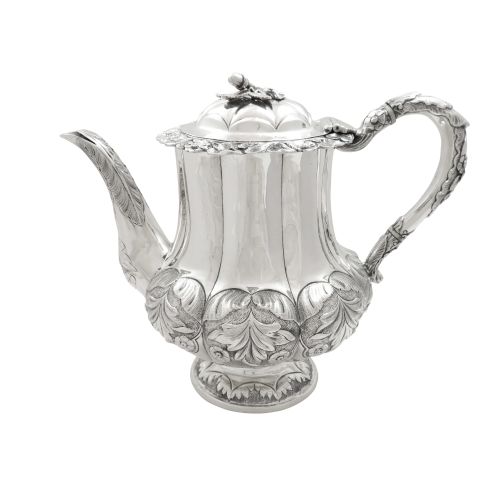 Antique Georgian Sterling Silver Coffee Pot 1829