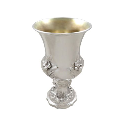 Antique Victorian Sterling Silver 8" Wine Goblet 1855