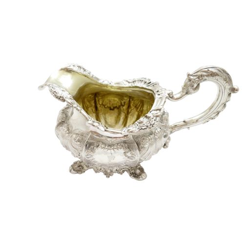 Antique Victorian Sterling Silver Jug with Crest 1839