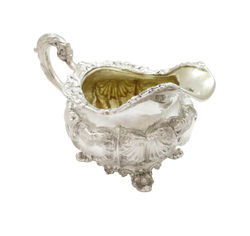 fig 1. Antique Victorian Sterling Silver Jug with Crest 1839