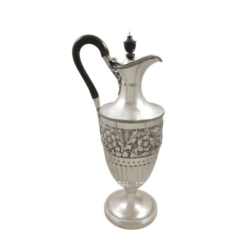 Antique Edwardian Sterling Silver Claret Jug / Wine Ewer 1901