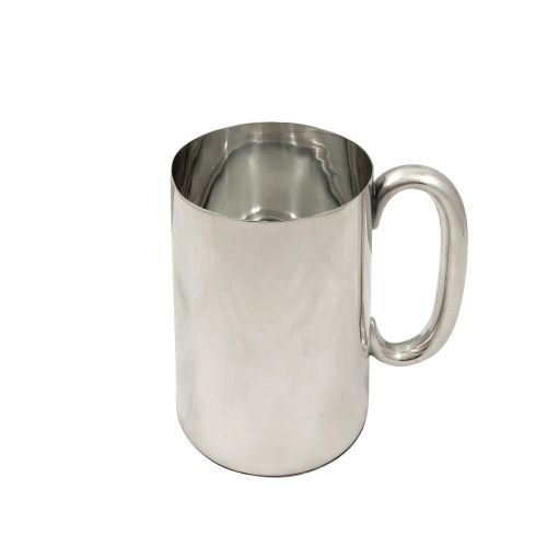 Antique George V Sterling Silver Pint Tankard with Glass Bottom 1923