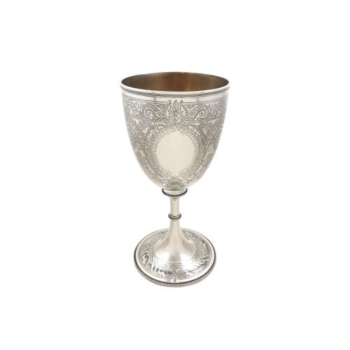 Antique Victorian Sterling Silver 9 1/2" Wine Goblet 1874