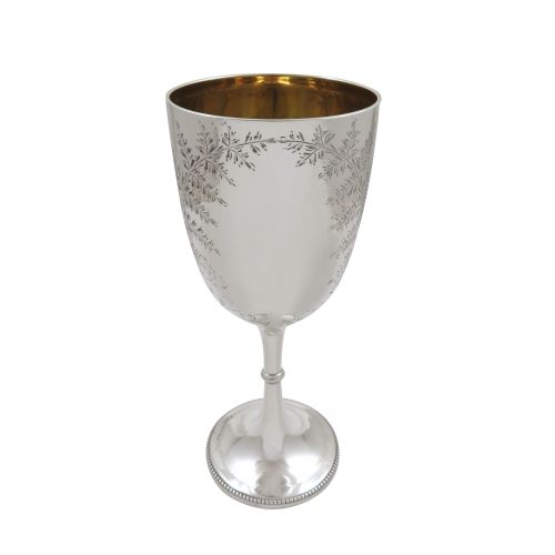 Antique Victorian Sterling Silver 8" Wine Goblet 1897