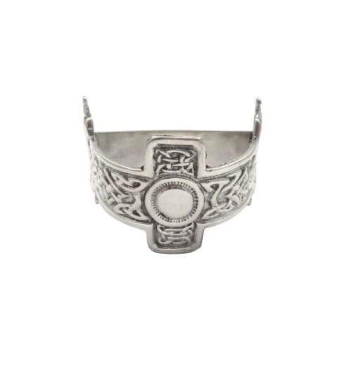 fig 1. Antique Scottish Sterling Silver 'Celtic Cross' Napkin Ring in Case 1944