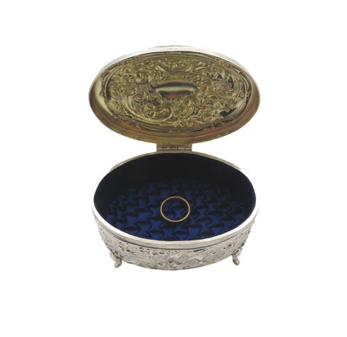 fig 1. Antique Edwardian Sterling Silver Trinket box 1906