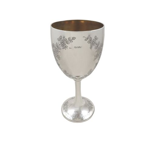 Antique Victorian Sterling Silver 8 1/2" Wine Goblet 1887