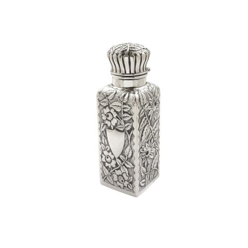 Antique Victorian Sterling Silver Perfume / Scent Bottle 1889