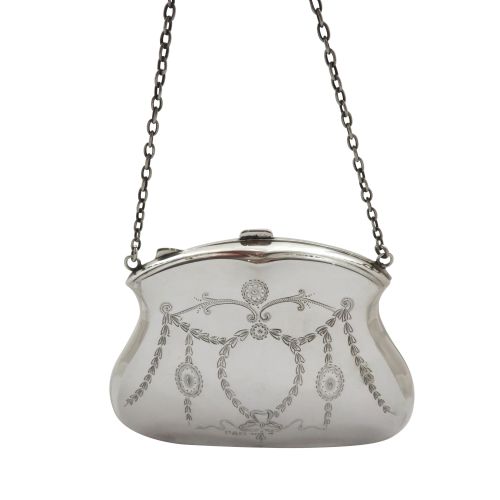 Antique Edwardian Sterling Silver Purse 1906