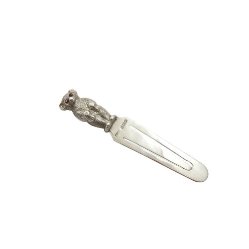 Antique Edwardian Sterling Silver 'Bear' Bookmark 1909