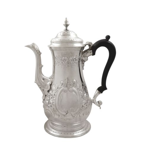 Antique Georgian Sterling Silver Coffee Pot 1860