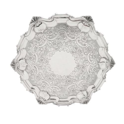 Antique Edwardian Sterling Silver 9 1/2" Salver / Tray 1901