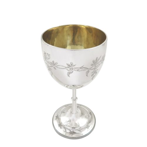 Antique Victorian Sterling Silver 5" Wine Goblet 1873