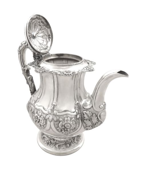 fig 1. Antique Georgian Sterling Silver Coffee Pot 1825