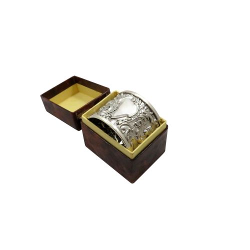 Antique Victorian Sterling Silver 'Cherub' Napkin Ring in Box 1893