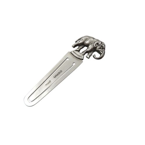 Antique Scottish Sterling Silver 'Elephant' Bookmark - Glasgow 1928