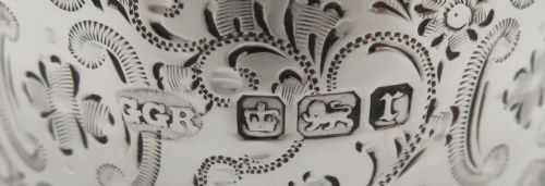 fig 1. Pair of Antique Edwardian Sterling Silver Napkin Rings in Case 1909