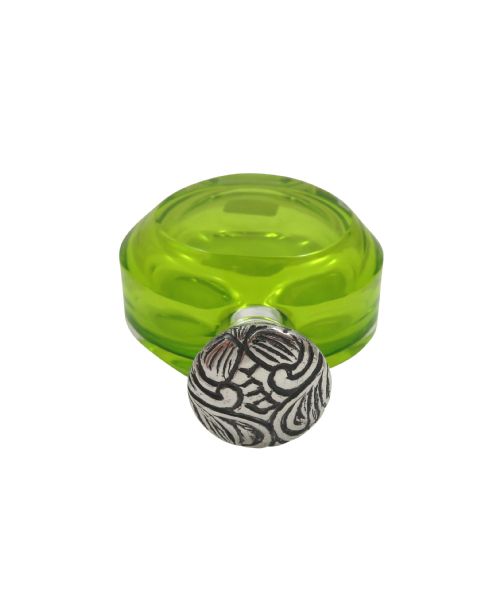 ANTIQUE SILVER LIME GREEN GLASS SCENTPERFUME BOTTLE C1890 - ADDITIONAL PHOTO 5