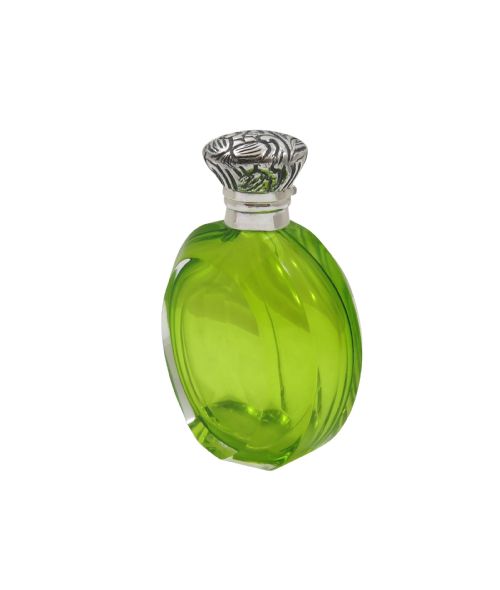 ANTIQUE SILVER LIME GREEN GLASS SCENTPERFUME BOTTLE C1890 - ADDITIONAL PHOTO 7