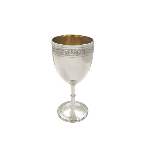 Antique Victorian Sterling Silver 7" Wine Goblet 1871