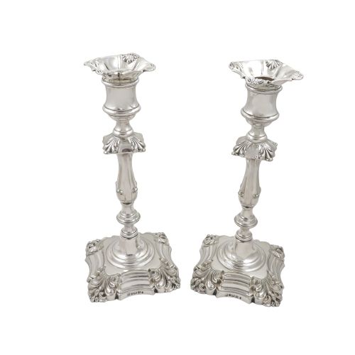 Pair of Antique Victorian Silver Plated 10" Candlesticks 1853