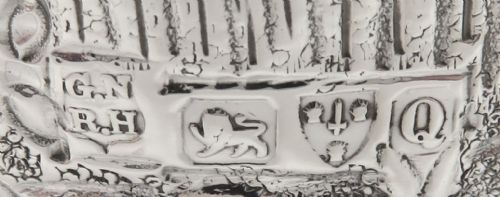 fig 1. Antique Victorian Sterling Silver Bowl - 1899 - Rabbits & Birds