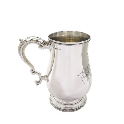 Antique Victorian Sterling Silver Pint Tankard / Mug - Exeter 1877