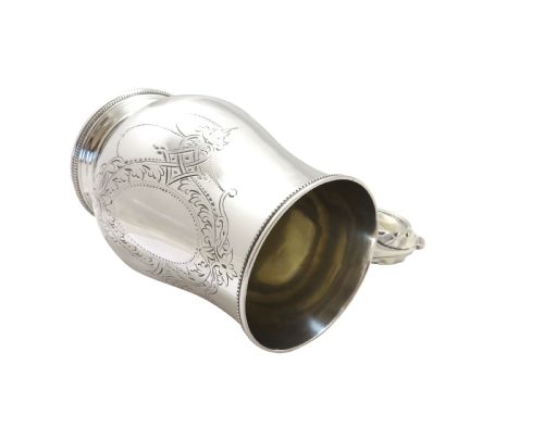 fig 1. Antique Victorian Sterling Silver Pint Tankard / Mug - Exeter 1877