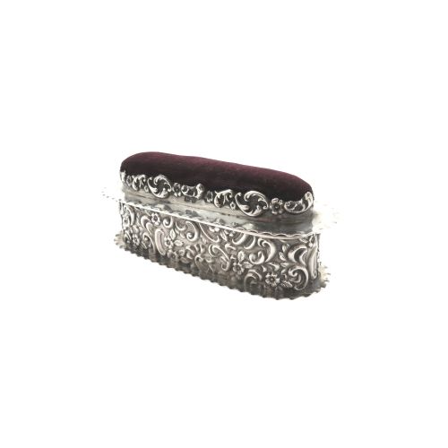 Antique Edwardian Sterling Silver Pin Cushion/trinket Box 1905