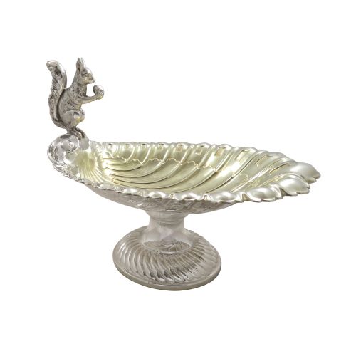Antique Silver Plated Squirrel Nut Dish / Bowl C1900