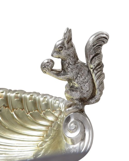 fig 1. Antique Silver Plated Squirrel Nut Dish / Bowl c1900
