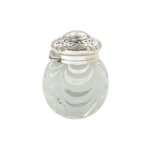Antique Victorian Sterling Silver & Glass Scent / Perfume Bottle 1899