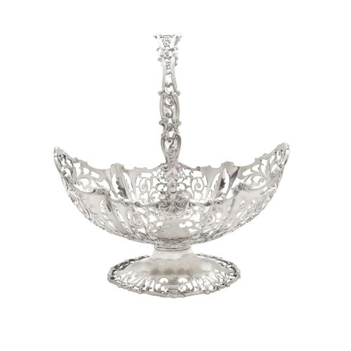 Antique George V Sterling Silver Pierced Basket 1919