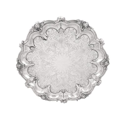 Antique Victorian Silver Plated 13" Tray / Salver C1880