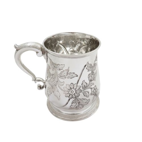 Antique Victorian Sterling Silver Pint Tankard / Mug 1873