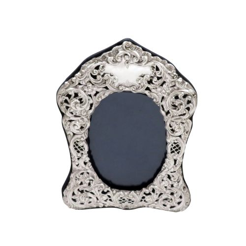 Antique Victorian Sterling Silver 8" Shaped Photo Frame 1899