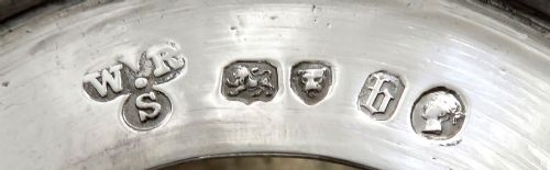 fig 1. Antique Victorian Sterling Silver Mustard Pot 1857 - Hunting Scene