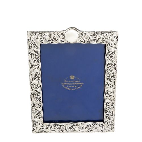 Large Antique Edwardian Sterling Silver 12" Photo Frame 1903