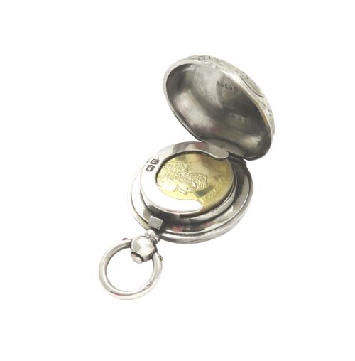 fig 1. Antique George V Sterling Silver Sovereign Case 1913