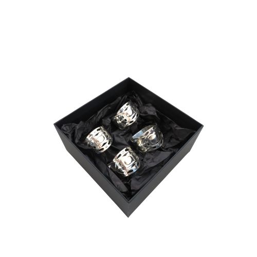 fig 1. Set of 4 Antique Edwardian Sterling Silver Napkin Rings 1905