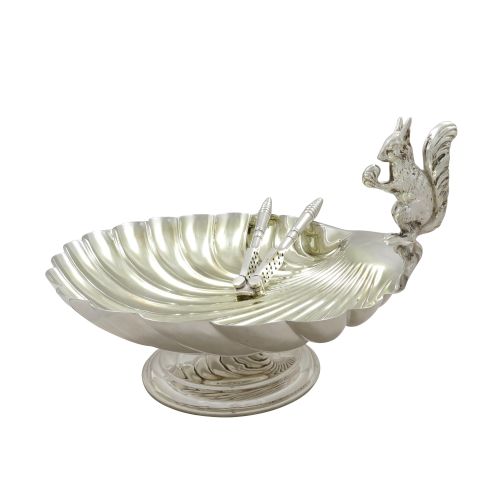 Antique Edwardian Silver Plated Squirrel Nut Dish / Bowl C1900