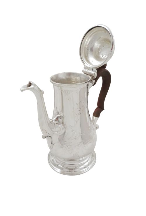 fig 1. Antique Georgian Sterling Silver Bachelor Coffee Pot 1765