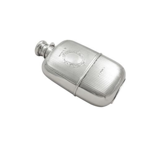Antique Victorian Sterling Silver Hip Flask - Exeter 1882