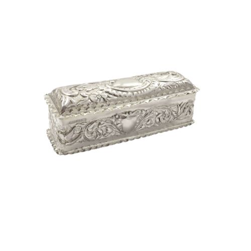 Antique Victorian Sterling Silver Ring Box 1899
