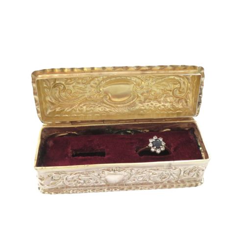 fig 1. Antique Victorian Sterling Silver Ring Box 1899