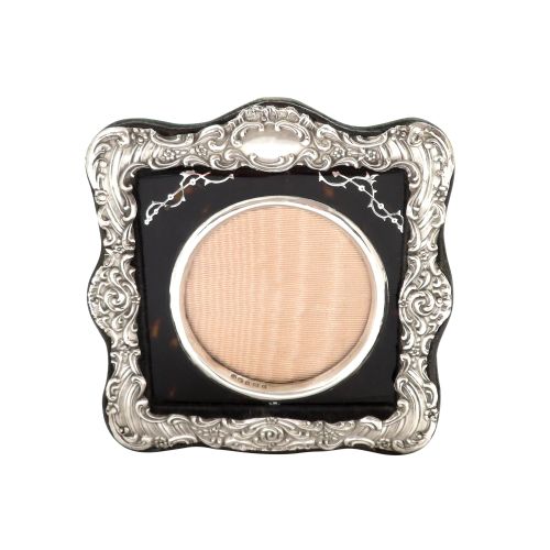 Antique Edwardian Sterling Silver & Tortoiseshell Photo Frame 1904