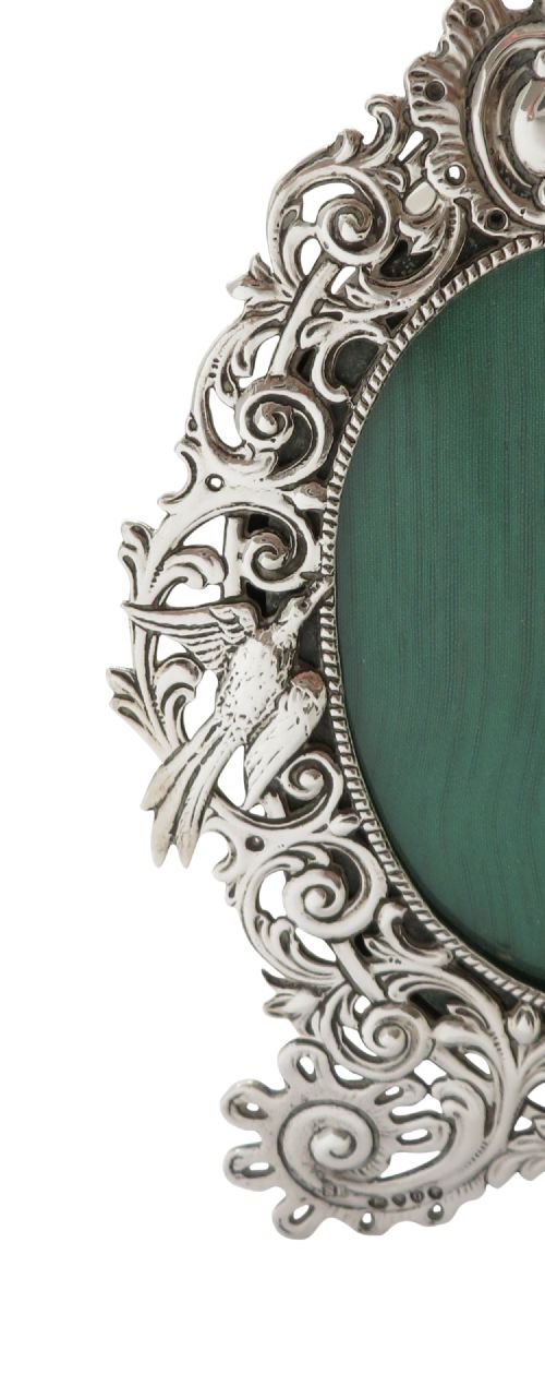 fig 1. Antique Victorian Sterling Silver 'Birds' Photo Frame 1889