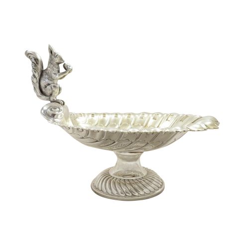 Antique Silver Plated Squirrel Nut Dish / Bowl C1900